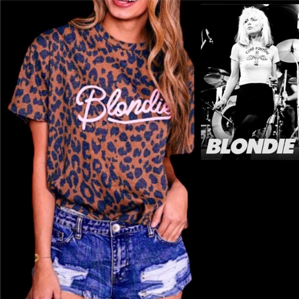 Blondie Cheetah Tee, Size S, New, (L, M is Sold Out) Cotton-Poly Stretch Blend - Picture 2 of 16